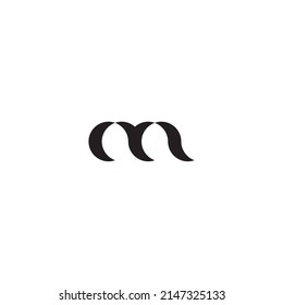 Letters m and Y crescent moon simple symbol logo vector