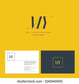 Letters M Y, M & Y joint logo icon with business card vector template.