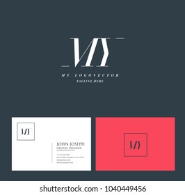Letters M Y, M & Y joint logo icon with business card vector template.
