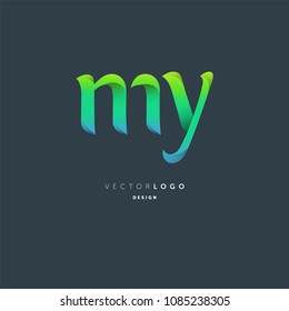 Letters M Y joint logo icon vector element.