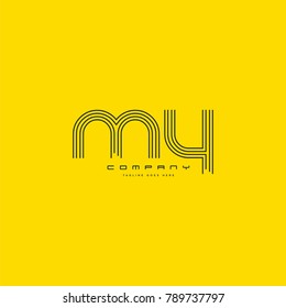 Letters M & Y joint logo icon. Stroke letter vector element.