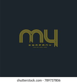 Letters M & Y joint logo icon. Stroke letter vector element.