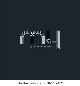 Letters M & Y joint logo icon. Stroke letter vector element.