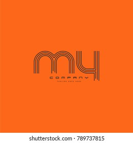 Letters M & Y joint logo icon. Stroke letter vector element.