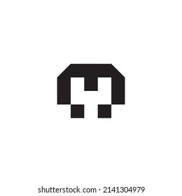 Buchstaben M und Y, einfaches Symbol auf zwei Quadraten, Vektorgrafik