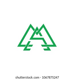 letters ma green mountain logo vector