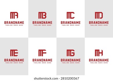 Letters MA MB MC MD ME MF MG MH Logo Monogram Set