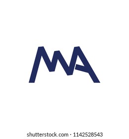 letters ma simple geometric logo vector