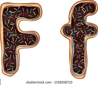 The letters are made as ginger cookies coated with chocolate and sprinkles.