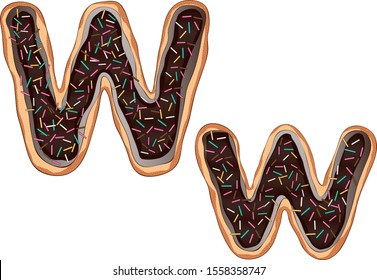 The letters are made as ginger cookies coated with chocolate and sprinkles.