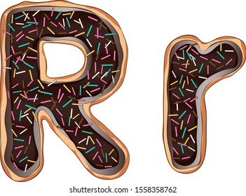 The letters are made as ginger cookies coated with chocolate and sprinkles.