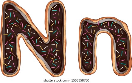 The letters are made as ginger cookies coated with chocolate and sprinkles.
