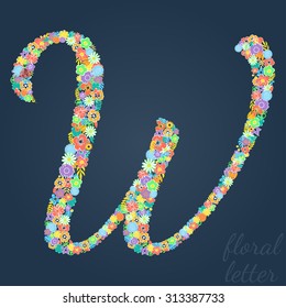 Letters made of leaves and flowers.