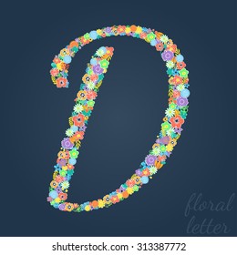 Letters made of leaves and flowers.