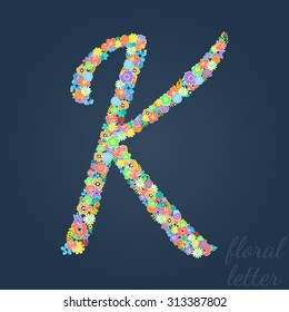 Letters made of leaves and flowers.