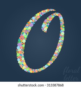 Letters made of leaves and flowers.