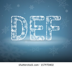 Letters made ??from snowflakes