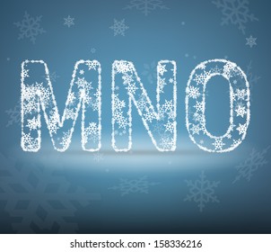 Letters made Ã?Â¢??Ã?Â¢??from snowflakes