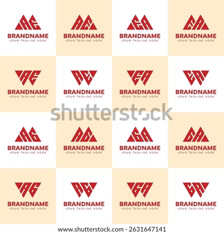 Letters MAE WAE MAG WAG AE AG Logo Set, suitable for any business