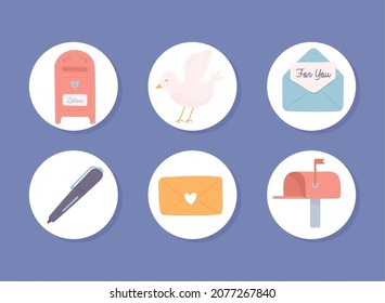 letters and mail post icons