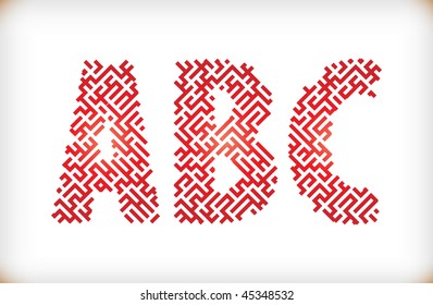 Letters in maze style