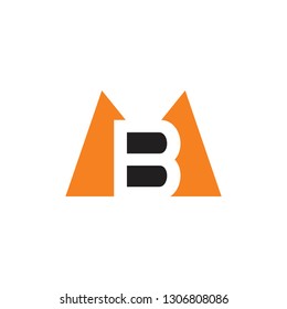 letters mb simple negative space triangle geometric logo