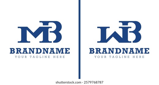 Letters MB and WB Monogram Logo, for business with MB BM WB BW initials