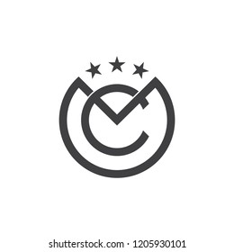 letters mc circle geometric lines logo 