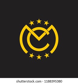 letters mc linked monogram with stars logo