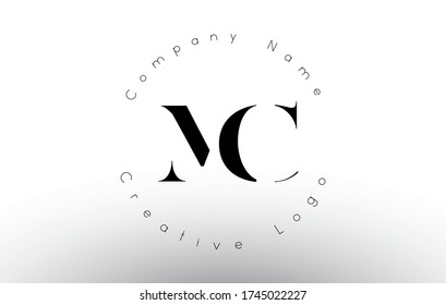 Letters MC M C Logo with a minimal design. Simple MC M C Icon with Circular Name Pattern. Creative Stamp Vector Illustration with letters M and C. 