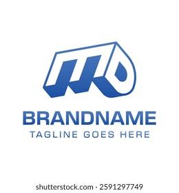 Letters MD 3D Monogram Logo, symbolizes strength, dynamism, and technology
