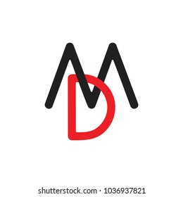 letters md linked logo vector