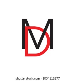 letters md linkes lines logo vector