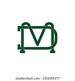 letters md simple linked line logo vector