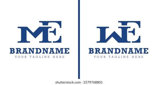 Letters ME and WE Monogram Logo, for business with ME EM WE EW initials