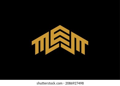 Letters MEM logo design vector. MEM monogram real state logo sign.