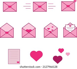 Іcons of letters, messages, emails, vector images