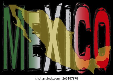 Letters Mexico Map Stock Vector (Royalty Free) 268187978