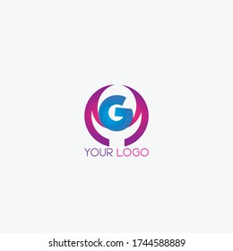letters mg circle logo, MG vector logo, 
purple and blue circle logo 