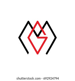 letters mg design logo vector