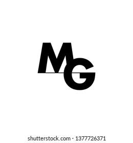 letters mg simple linked logo vector