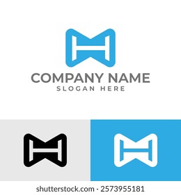 letters "MH" elegantly intertwined, forming a bow-tie shape. The clean lines and sophisticated design convey elegance, refinement, and sophistication, ideal for a fashion, lifestyle, or luxury brand