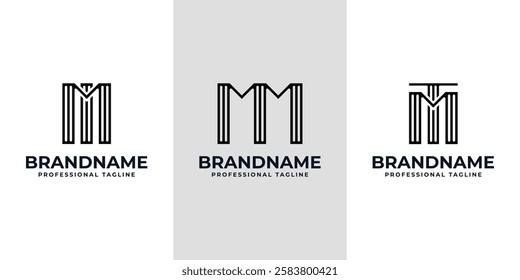 Letters MI MM MT Stripe Logo, suitable for any business with MI IM MM MT TM initials