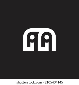 letters mi simple geometric line logo vector