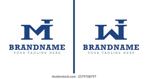 Letters MI and WI Monogram Logo, for business with MI IM WI IW initials