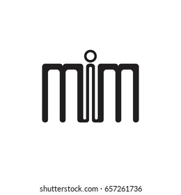 letters mim line art design logo 