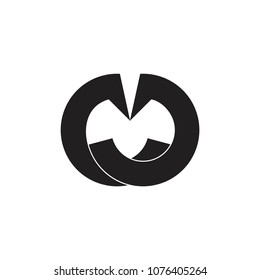 letters mj circle linked design logo 