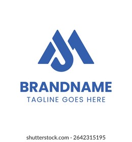 Logotipo del monograma de las letras MJ, conveniente para cualquier negocio con las iniciales de JM o de MJ