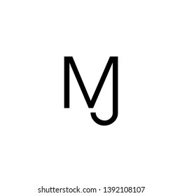 letters mj simple logo vector