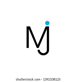 letters mj simple logo vector